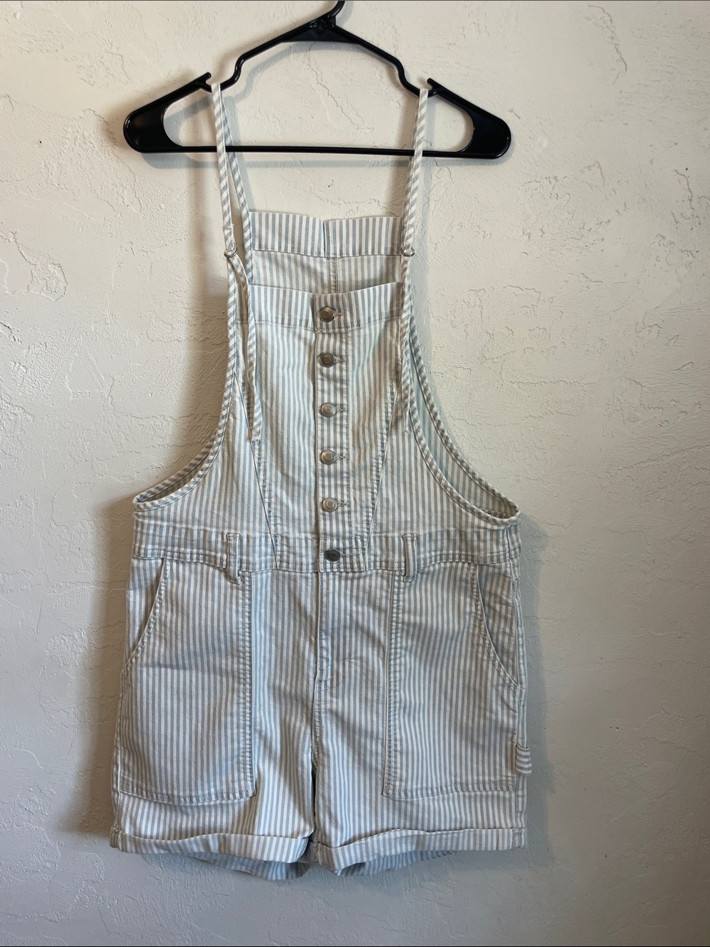 Celebrity Pink Striped Short Overalls